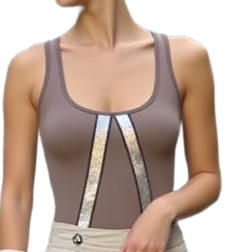 CLUB MONACO Vintage Y2K Fairycore Glam Tank in Taupe Size XS